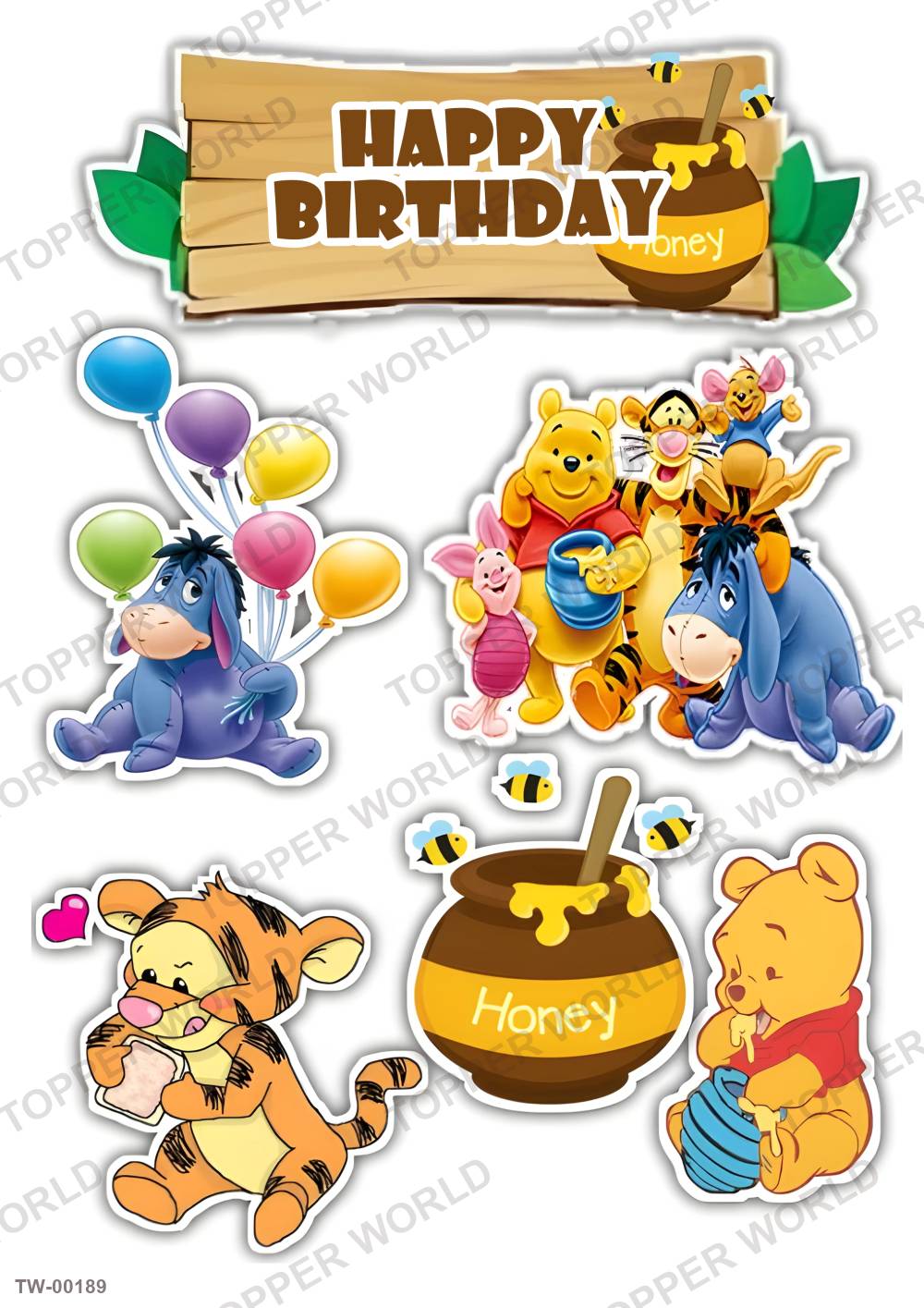 Winnie the Pooh Topper Sheet 04 – A4 topper sheet