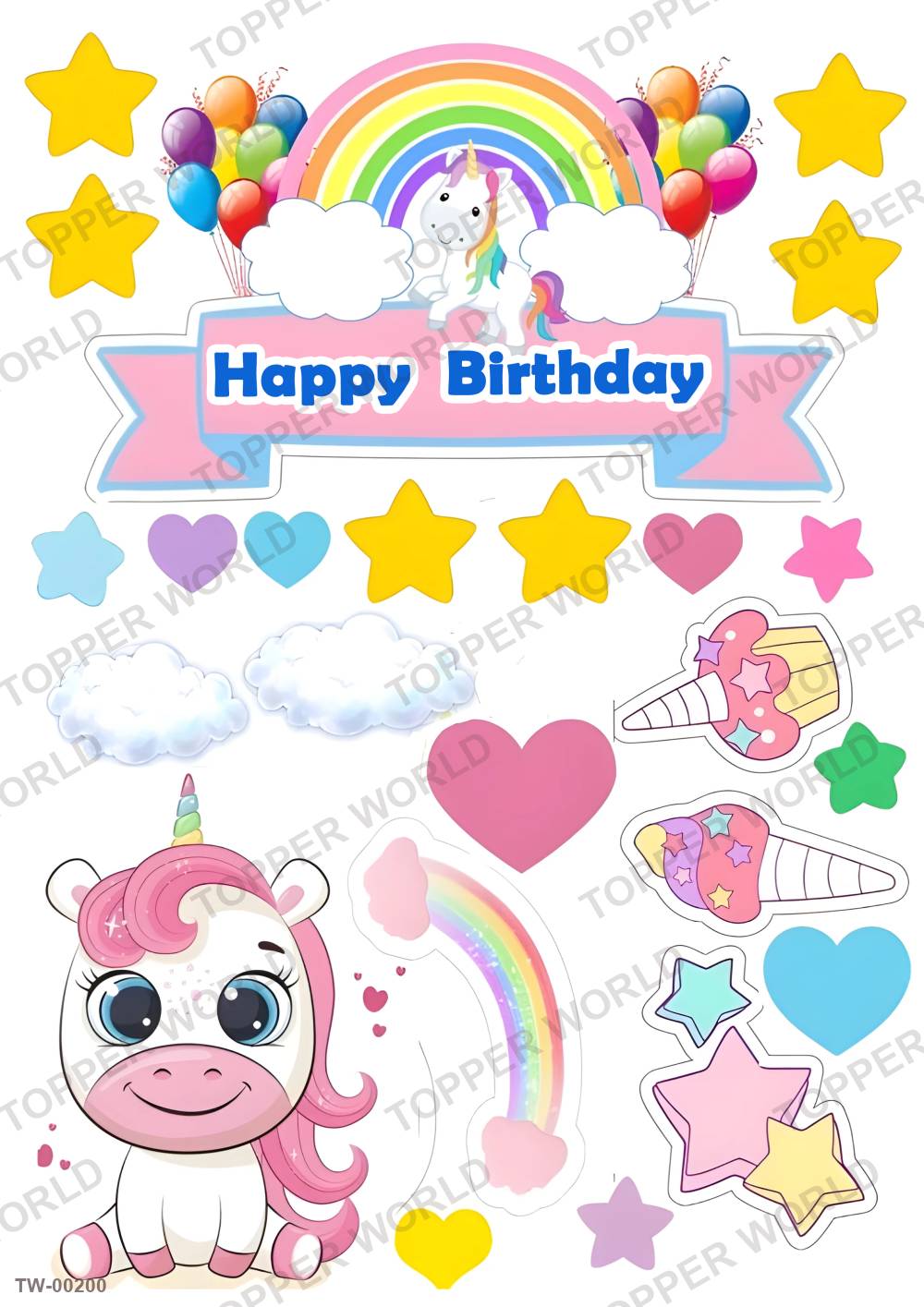 Unicorn Topper Sheet 04 – A4 topper sheet