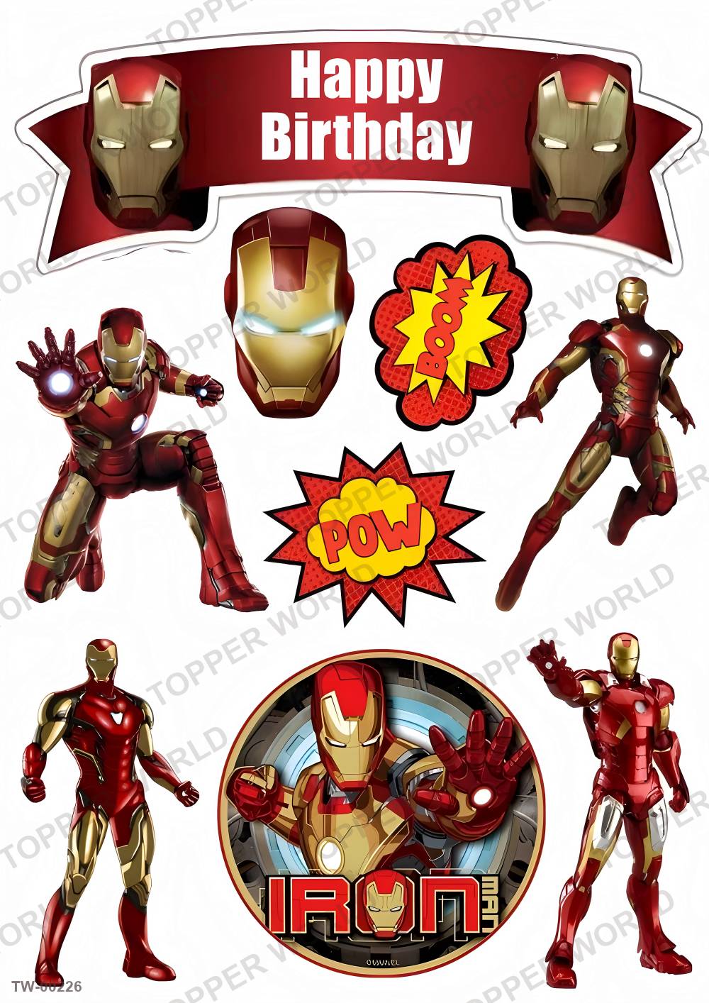 Iron Man Topper Sheet 05 – A4 topper sheet