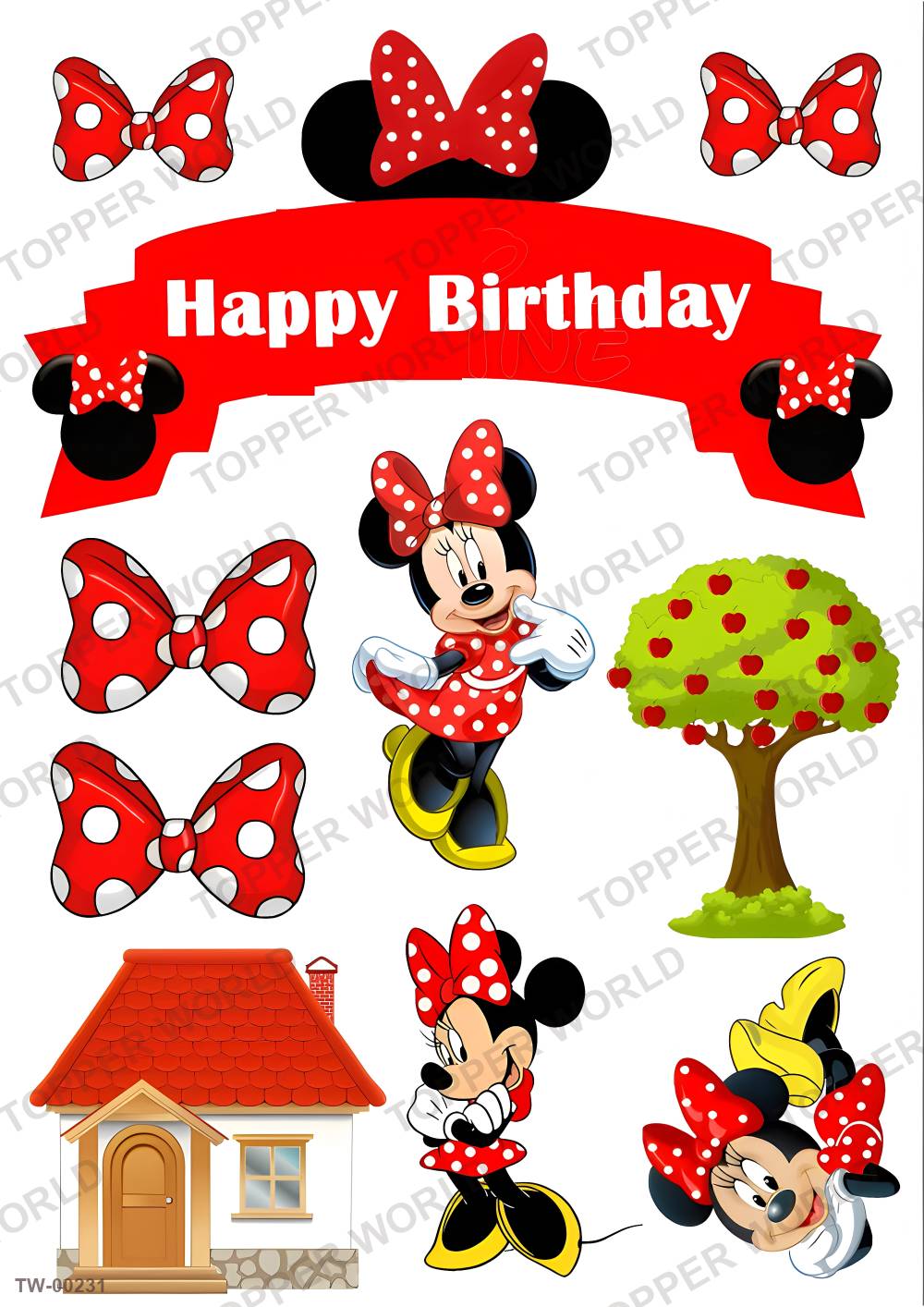 Minnie Mouse Topper Sheet 05 – A4 topper sheet
