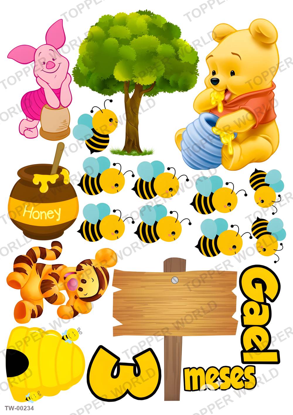 Winnie the Pooh Topper Sheet 05 – A4 topper sheet