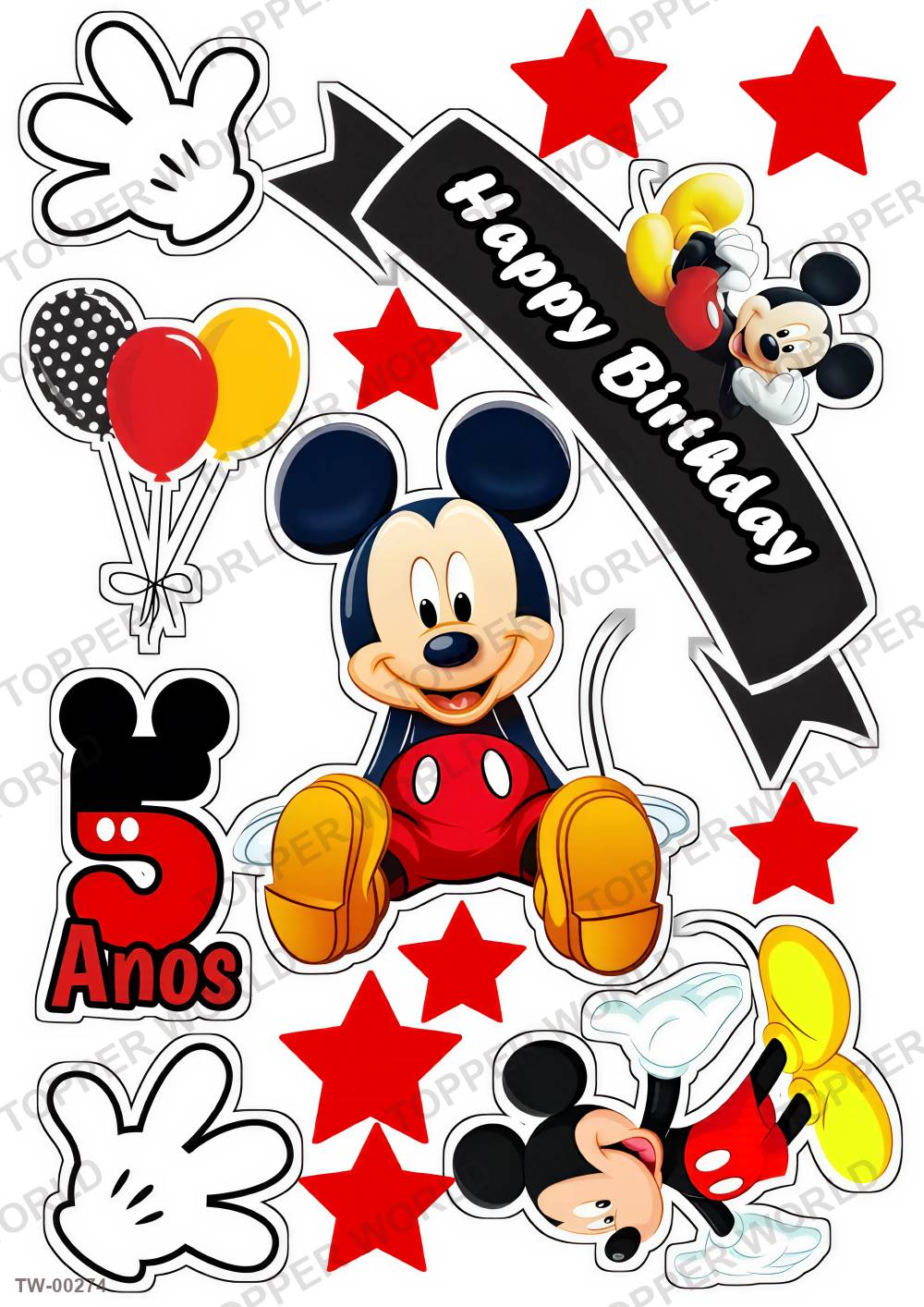Mickey Mouse Topper Sheet 06 – A4 topper sheet