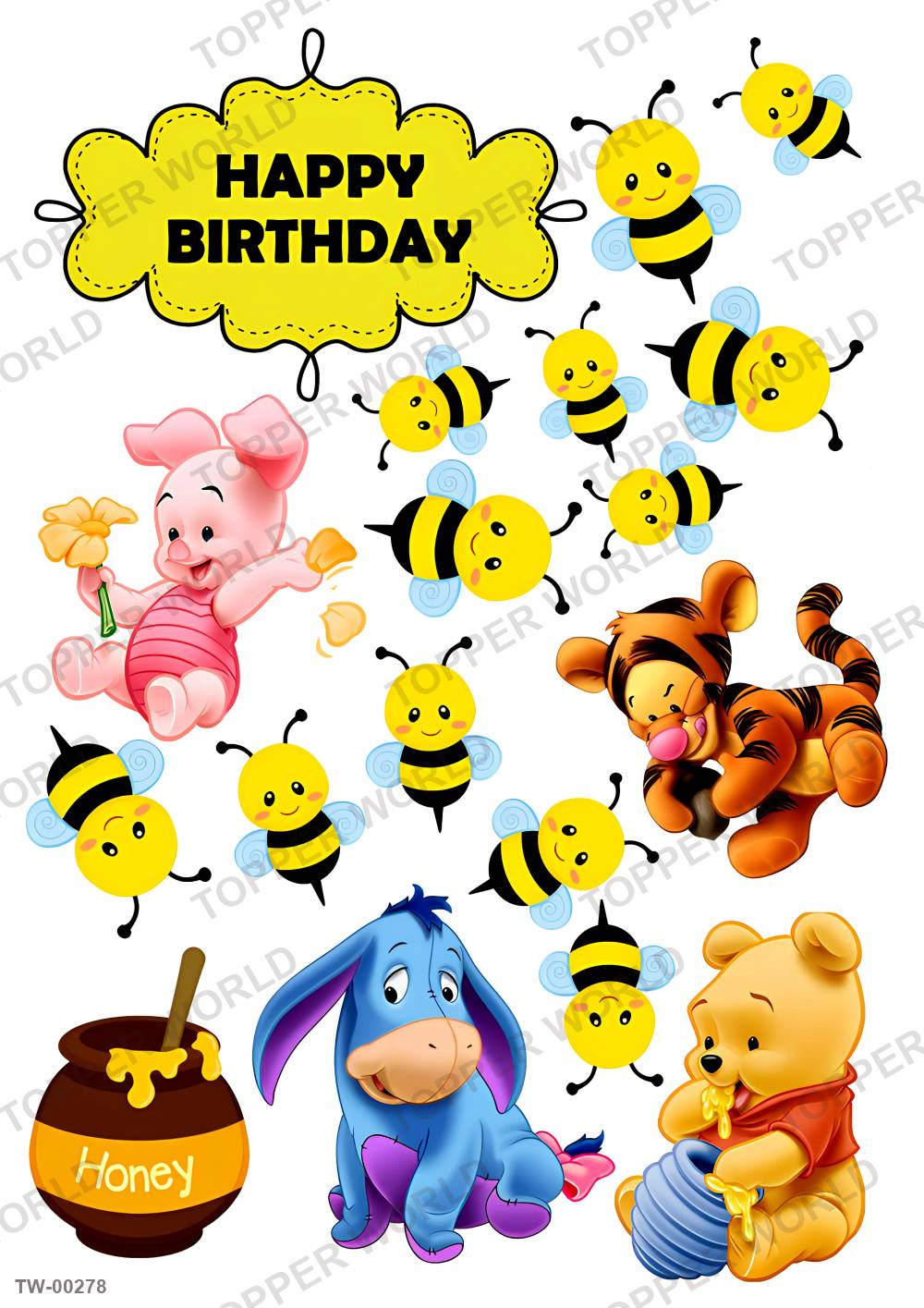 Winnie the Pooh Topper Sheet 06 – A4 topper sheet