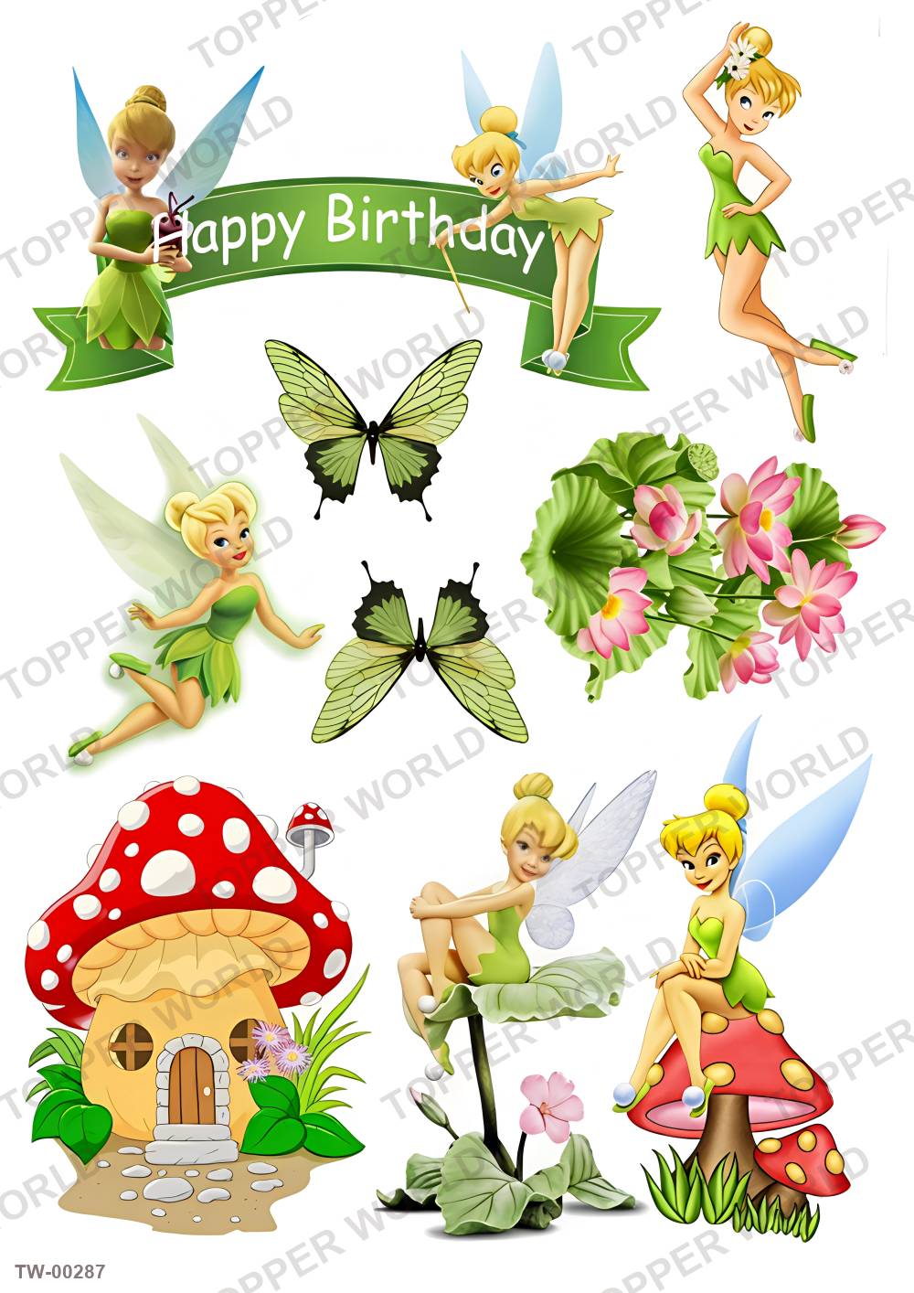 Tinker Bell Topper Sheet 06 – A4 topper sheet