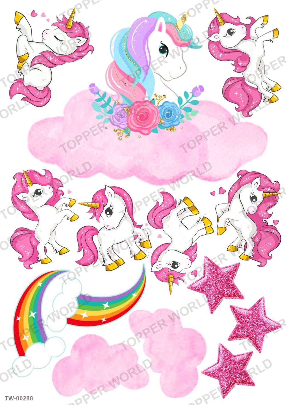 Unicorn Topper Sheet 06 – A4 topper sheet