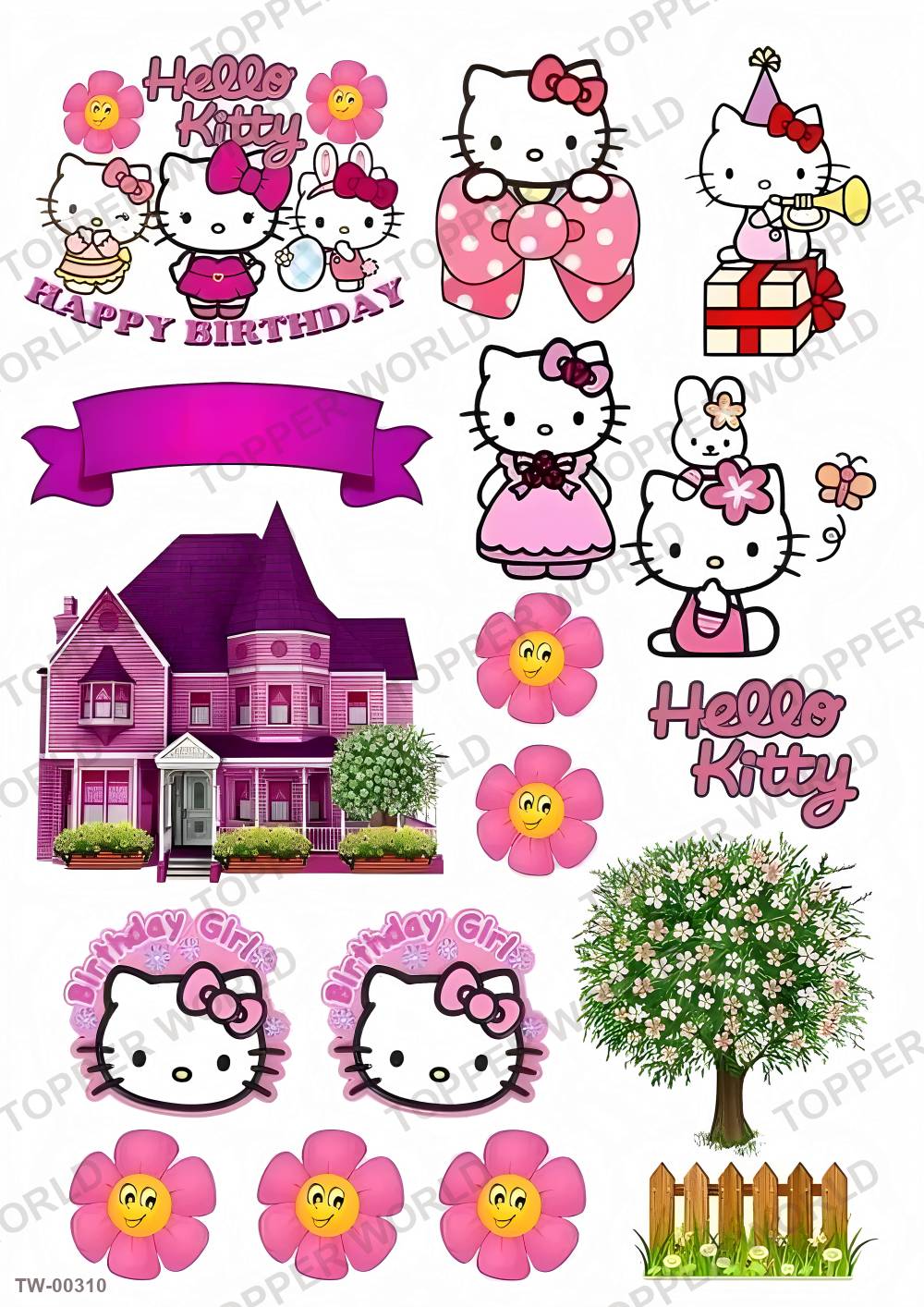 Hello Kitty Topper Sheet 07 – A4 topper sheet