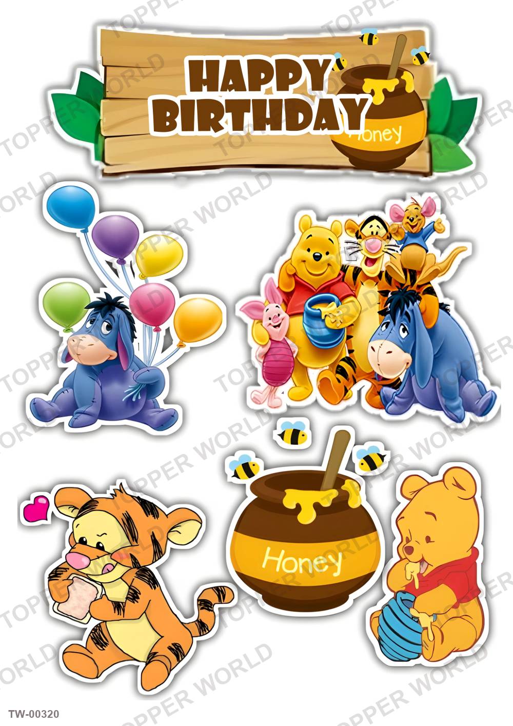Winnie the Pooh Topper Sheet 07 – A4 topper sheet