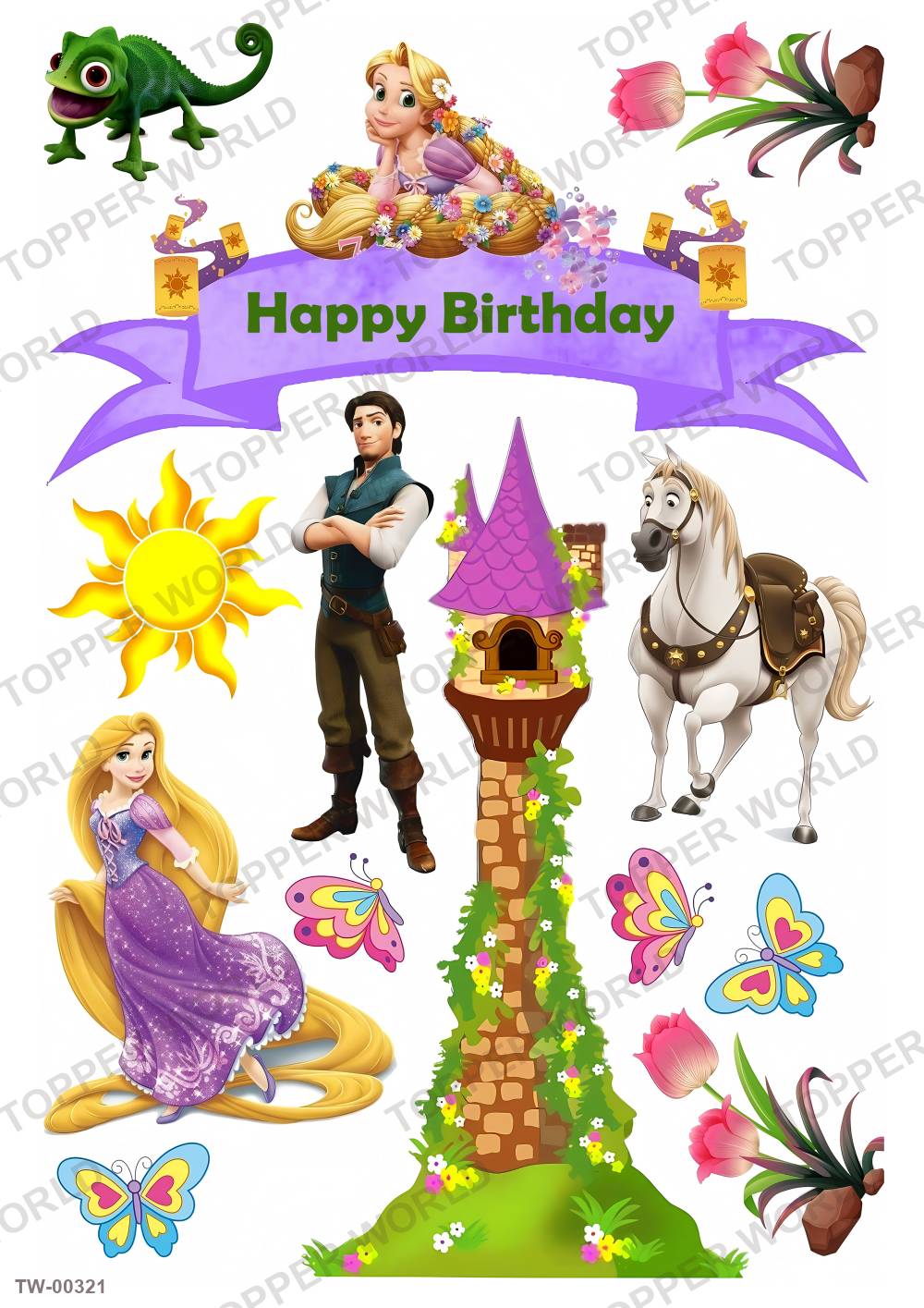 Rapunzel Topper Sheet 07 – A4 topper sheet