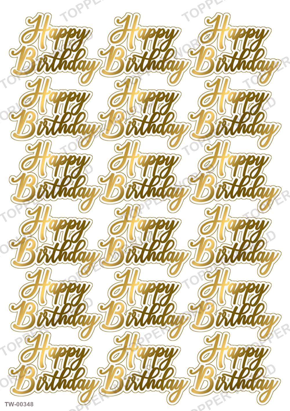 Happy Birthday Topper Sheet 08 – A4 topper sheet