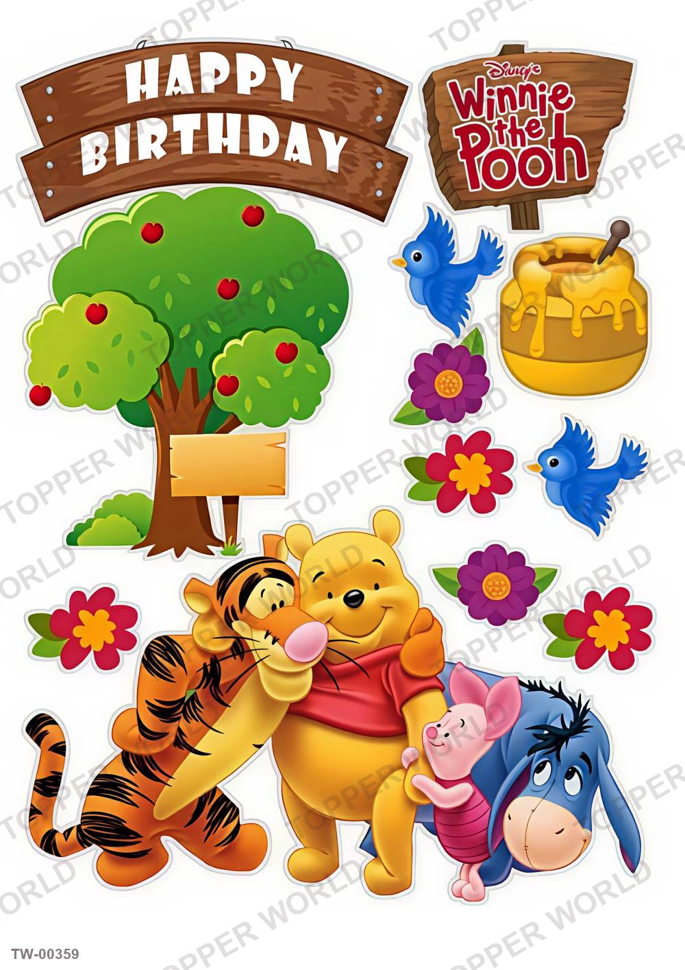 Winnie the Pooh Topper Sheet 08 – A4 topper sheet
