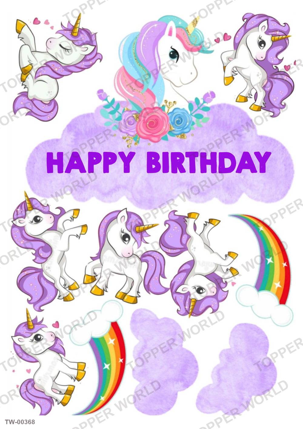 Unicorn Topper Sheet 08 – A4 topper sheet
