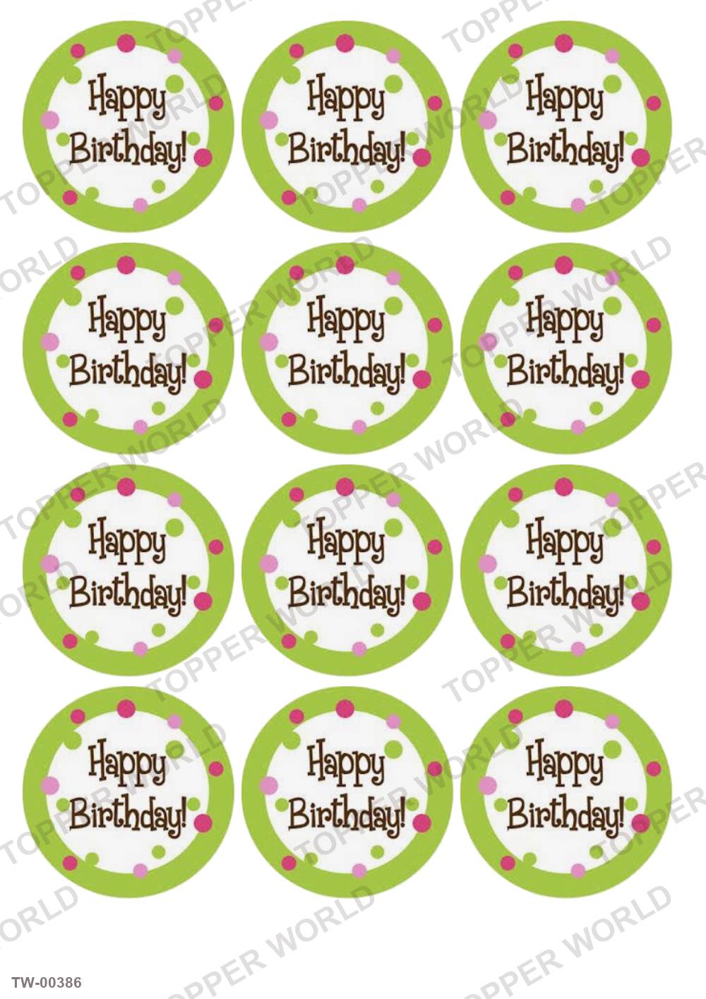 Happy Birthday Topper Sheet 09 – A4 topper sheet