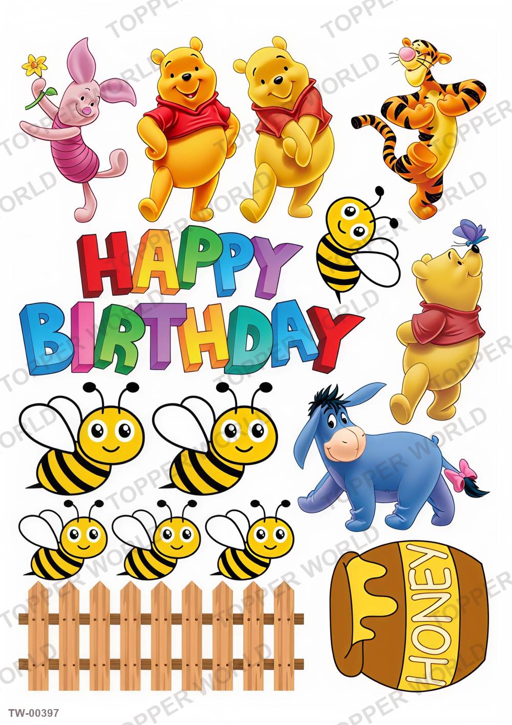 Winnie the Pooh Topper Sheet 09 – A4 topper sheet