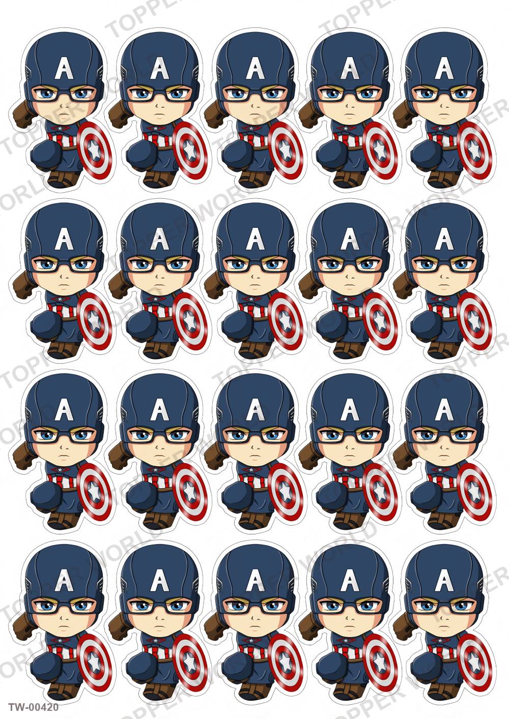 Captain America Topper Sheet 10 – A4 topper sheet