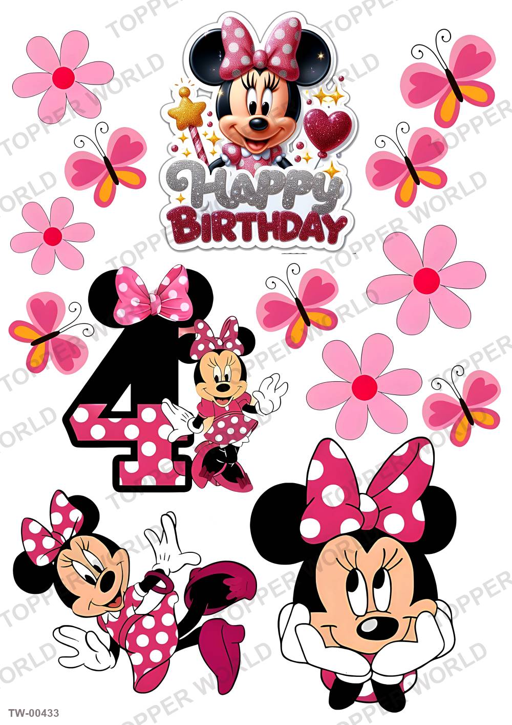 Minnie Mouse Topper Sheet 10 – A4 topper sheet