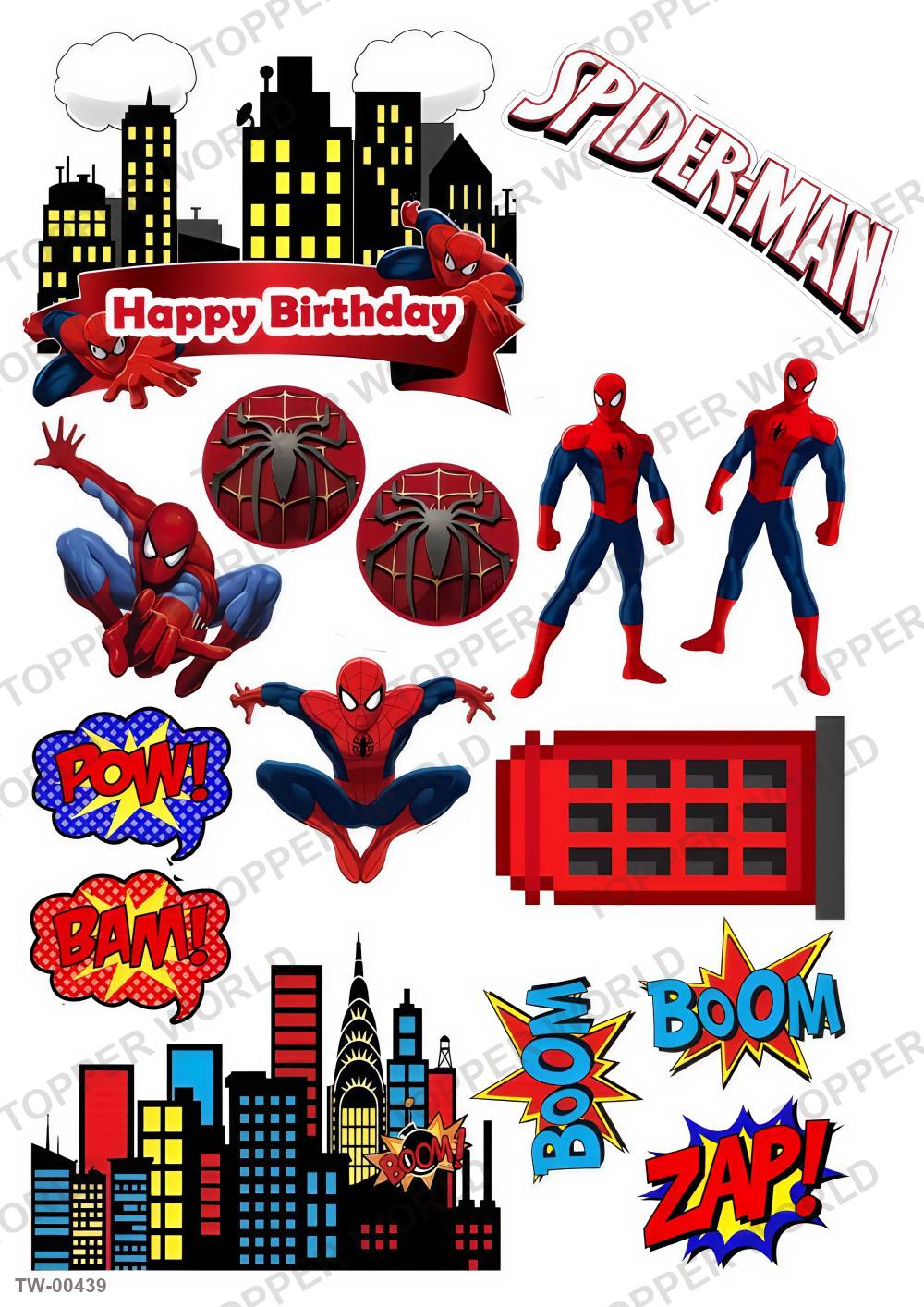 Spiderman Topper Sheet 10 – A4 topper sheet