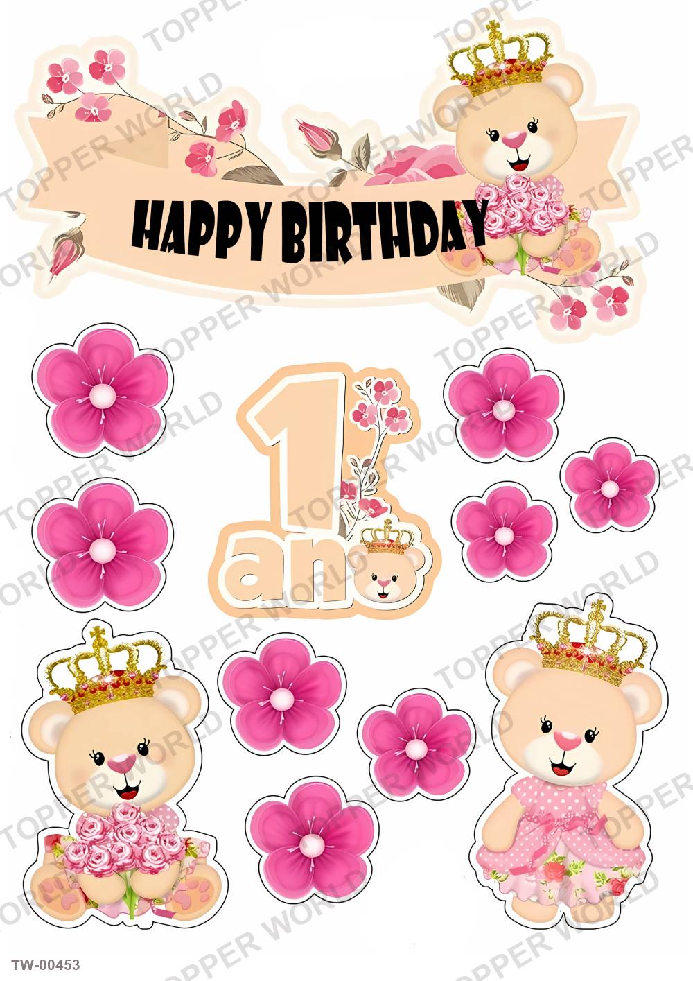 Bear Topper Sheet 11 – A4 topper sheet