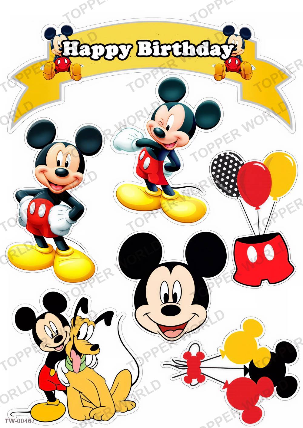Mickey Mouse Topper Sheet 11 – A4 topper sheet
