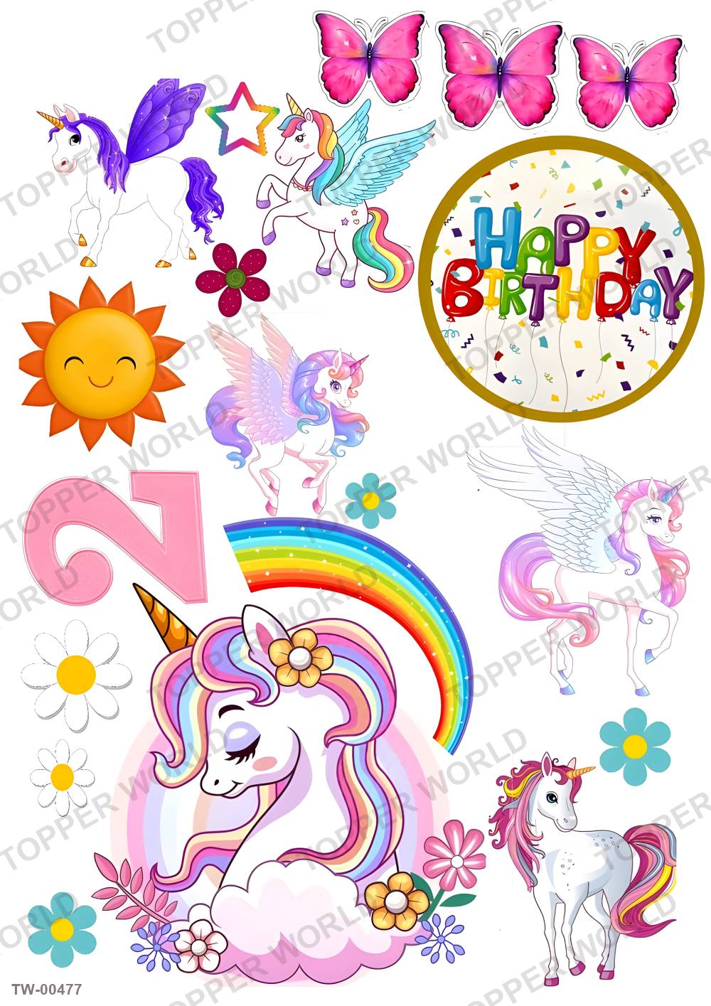 Unicorn Topper Sheet 11 – A4 topper sheet