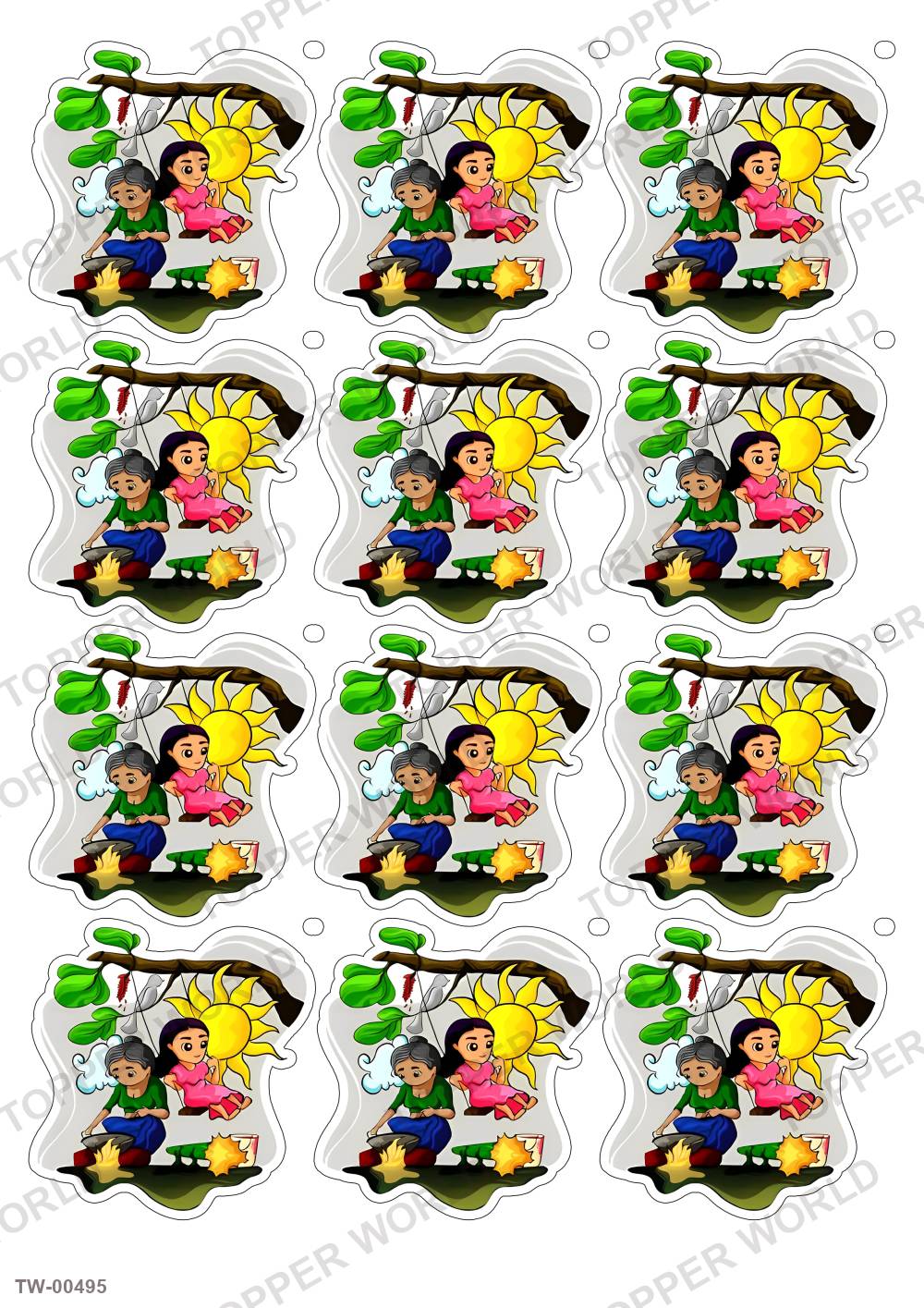 Happy New Year Topper Sheet 12 – A4 topper sheet