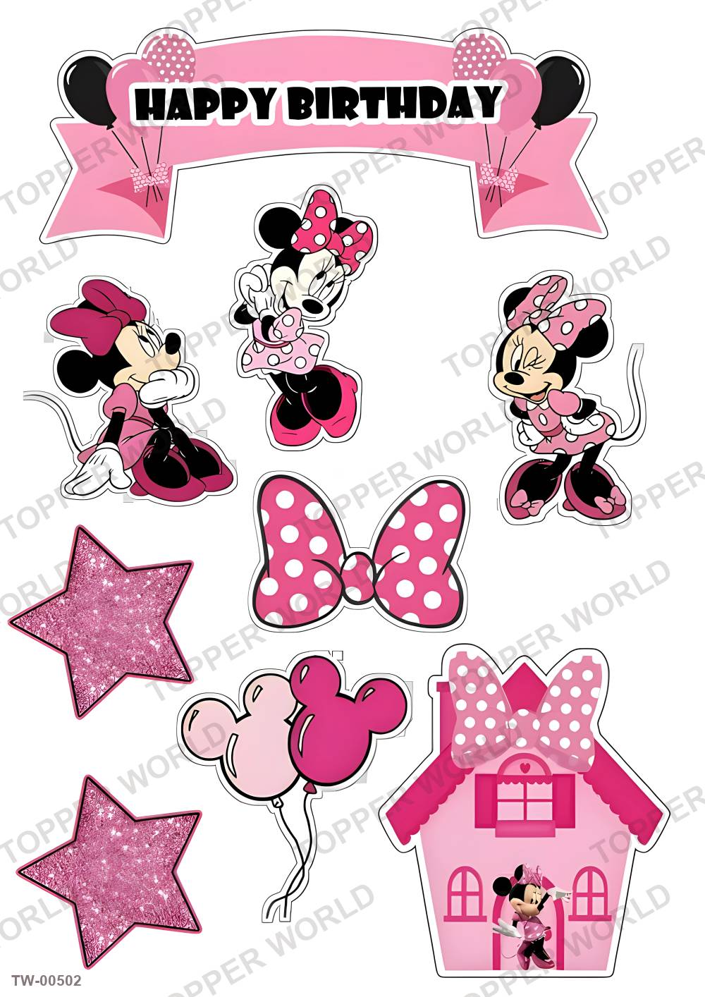 Minnie Mouse Topper Sheet 12 – A4 topper sheet
