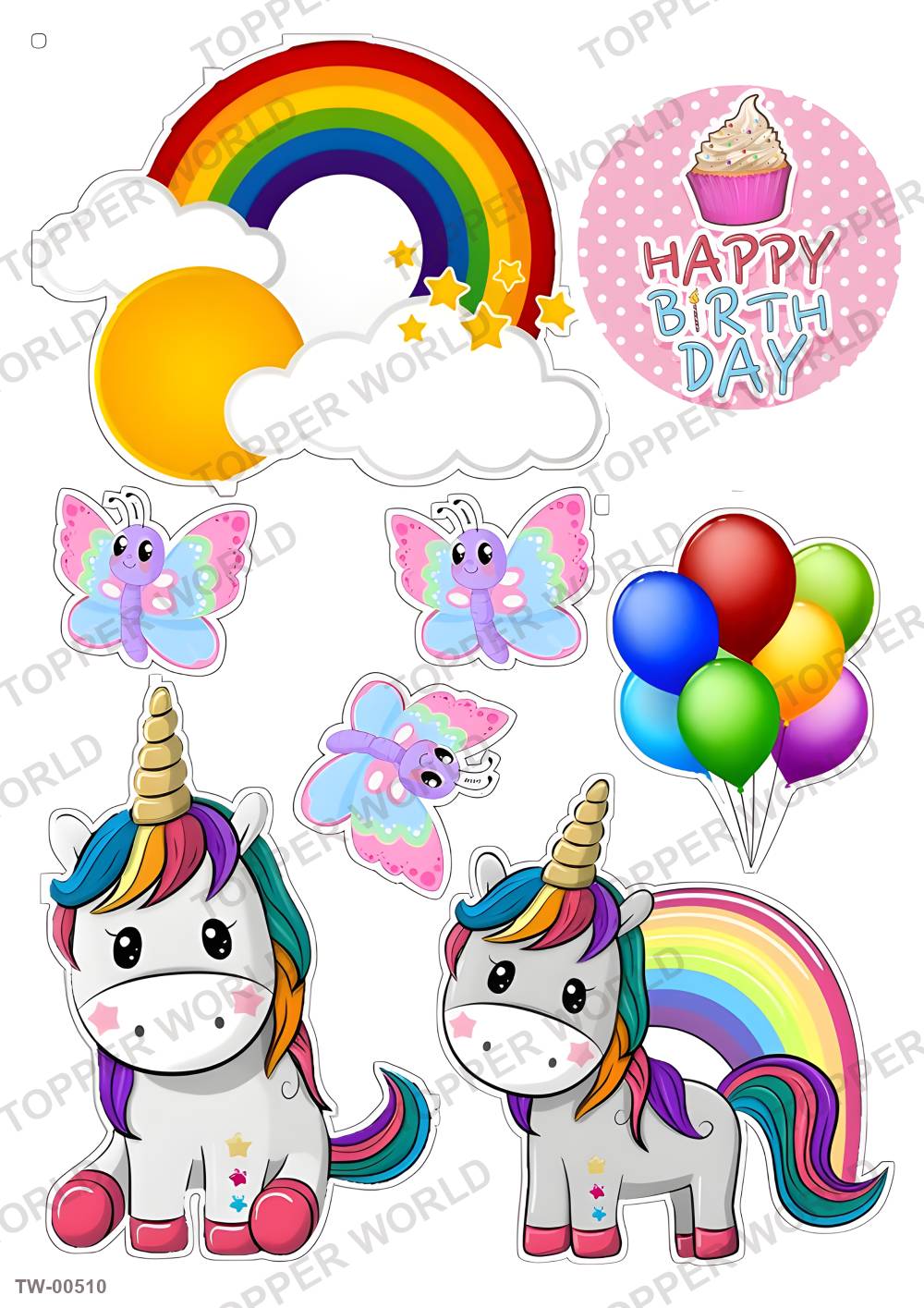 Unicorn Topper Sheet 12 – A4 topper sheet
