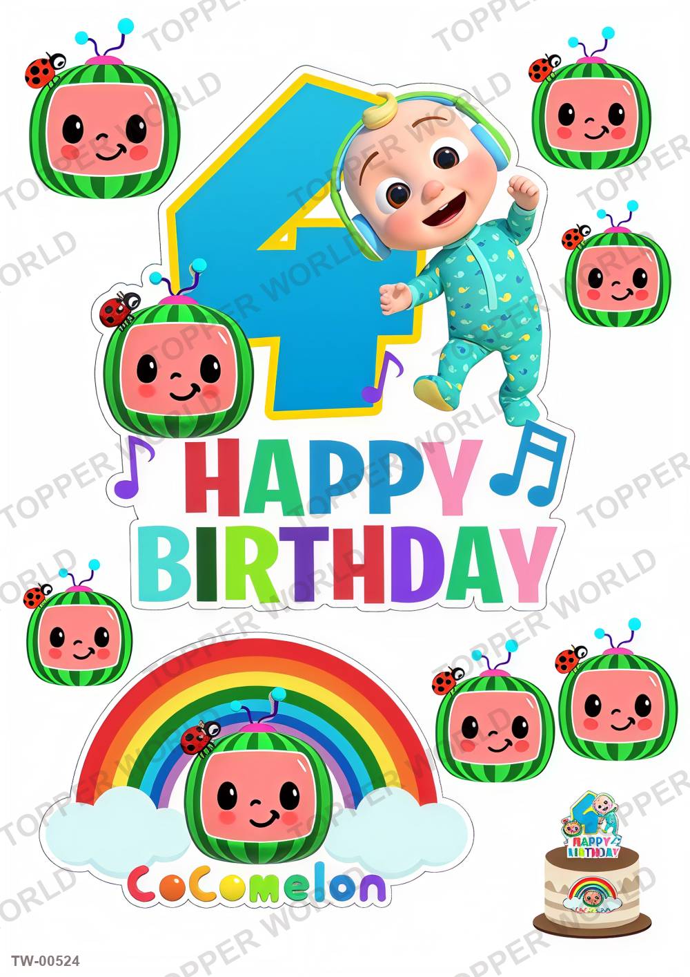 Cocomelon Topper Sheet 13 – A4 topper sheet