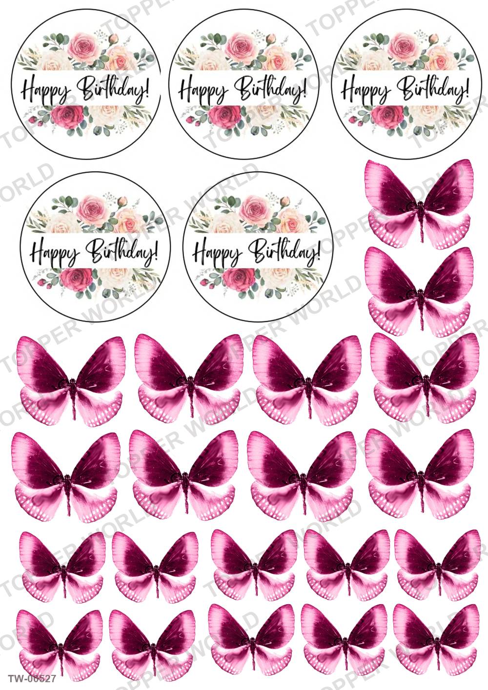 Happy Birthday Topper Sheet 13 – A4 topper sheet