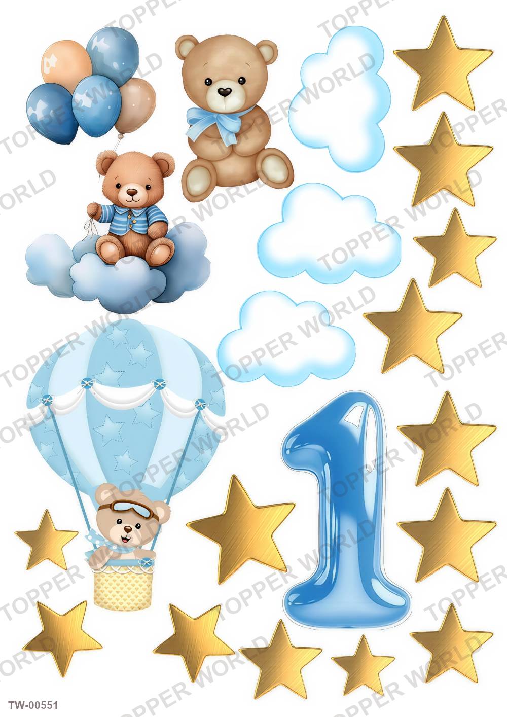 Bear Topper Sheet 14 – A4 topper sheet