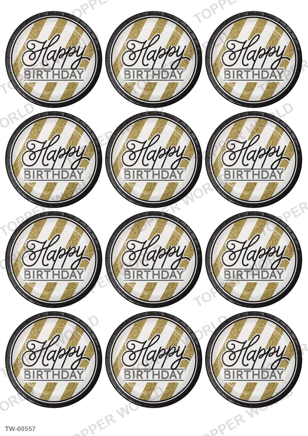 Happy Birthday Topper Sheet 14 – A4 topper sheet
