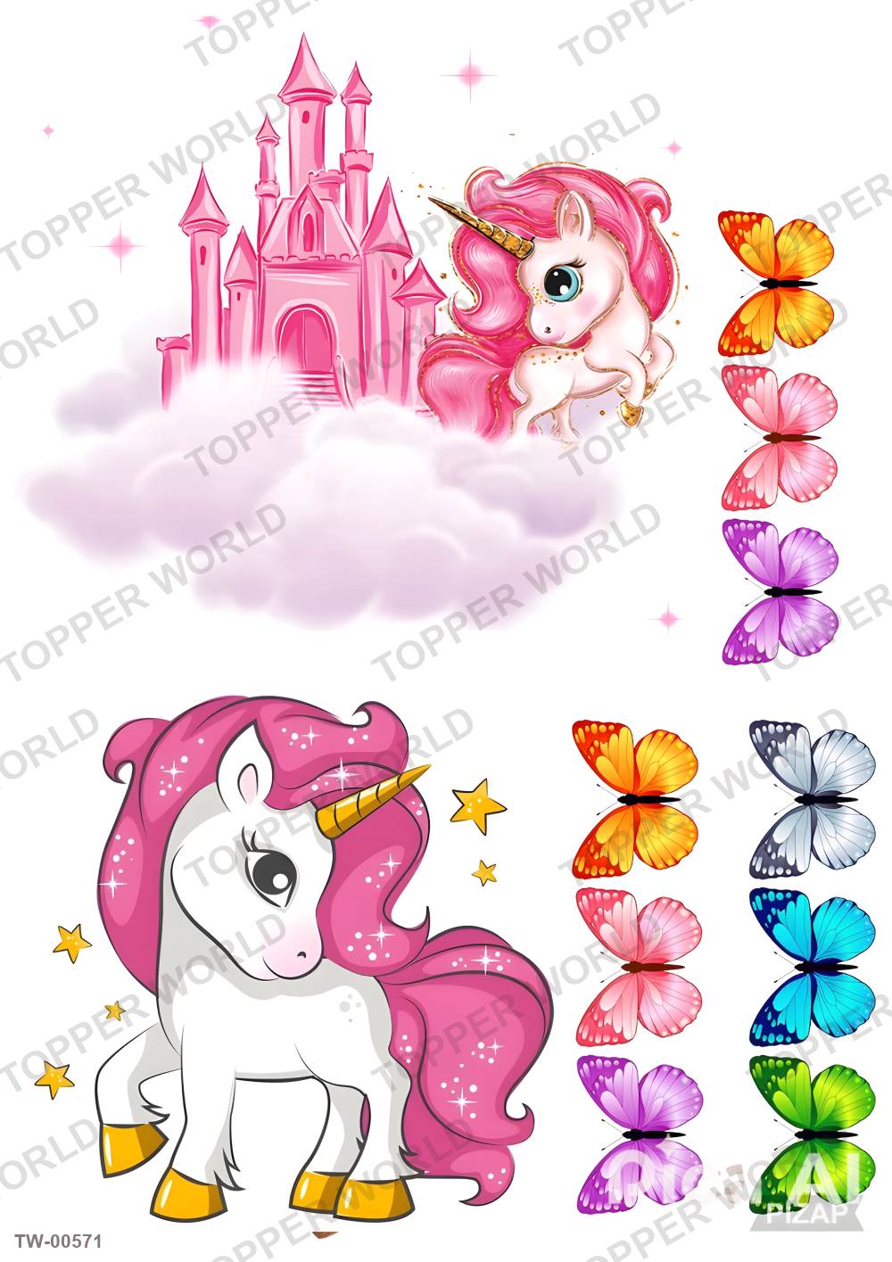 Unicorn Topper Sheet 14 – A4 topper sheet