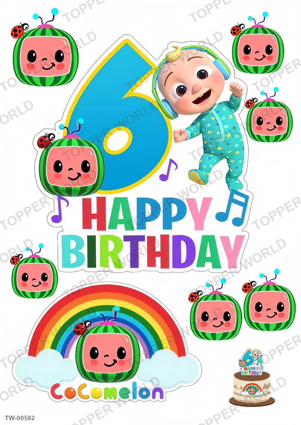 Cocomelon Topper Sheet 15 – A4 topper sheet