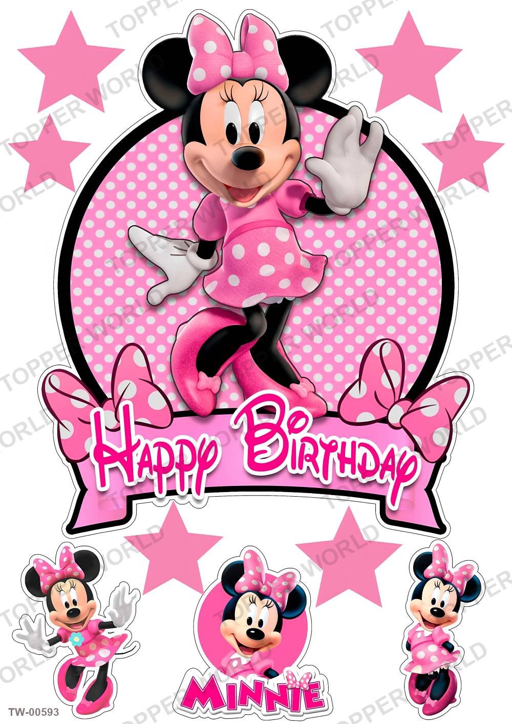 Minnie Mouse Topper Sheet 15 – A4 topper sheet