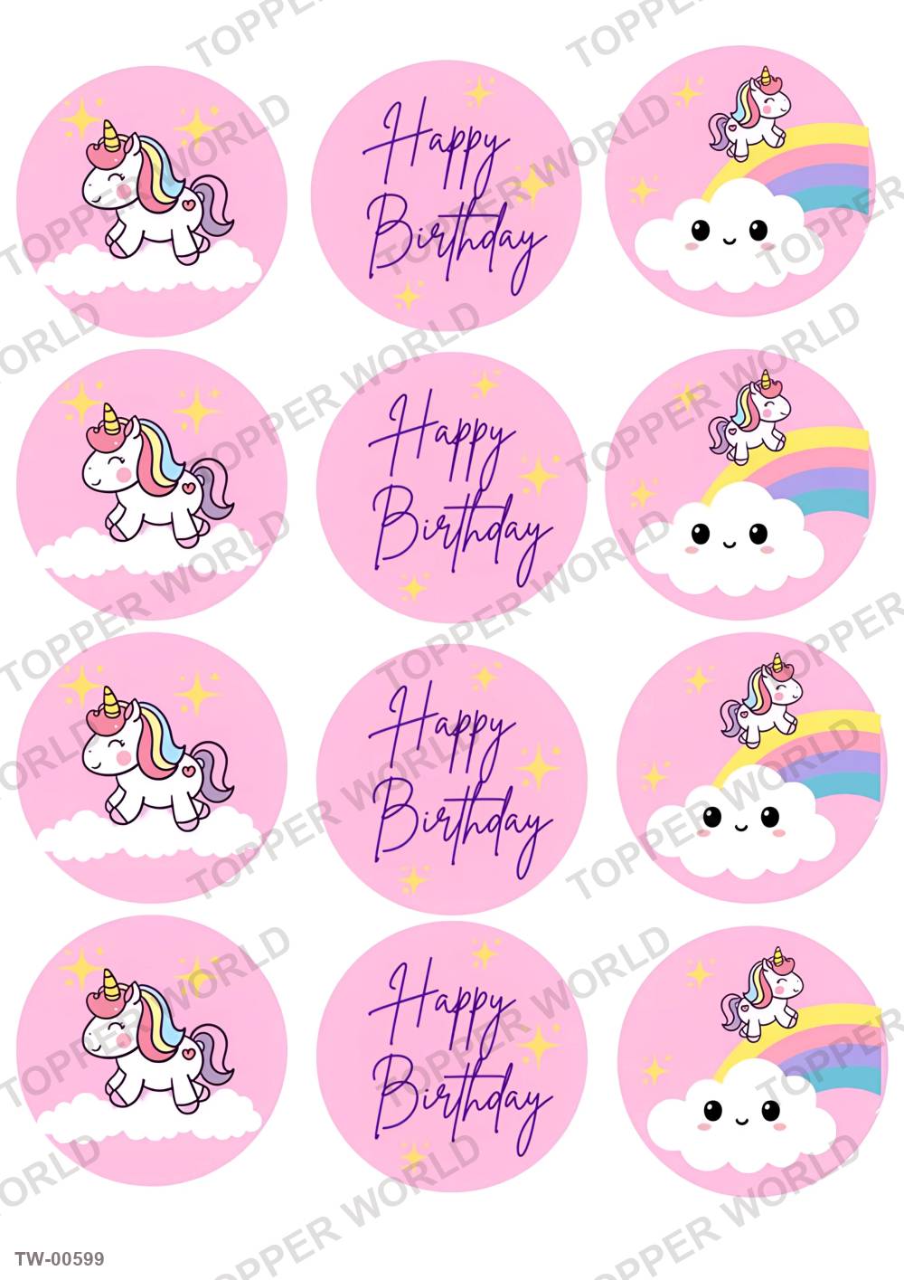 Unicorn Topper Sheet 15 – A4 topper sheet