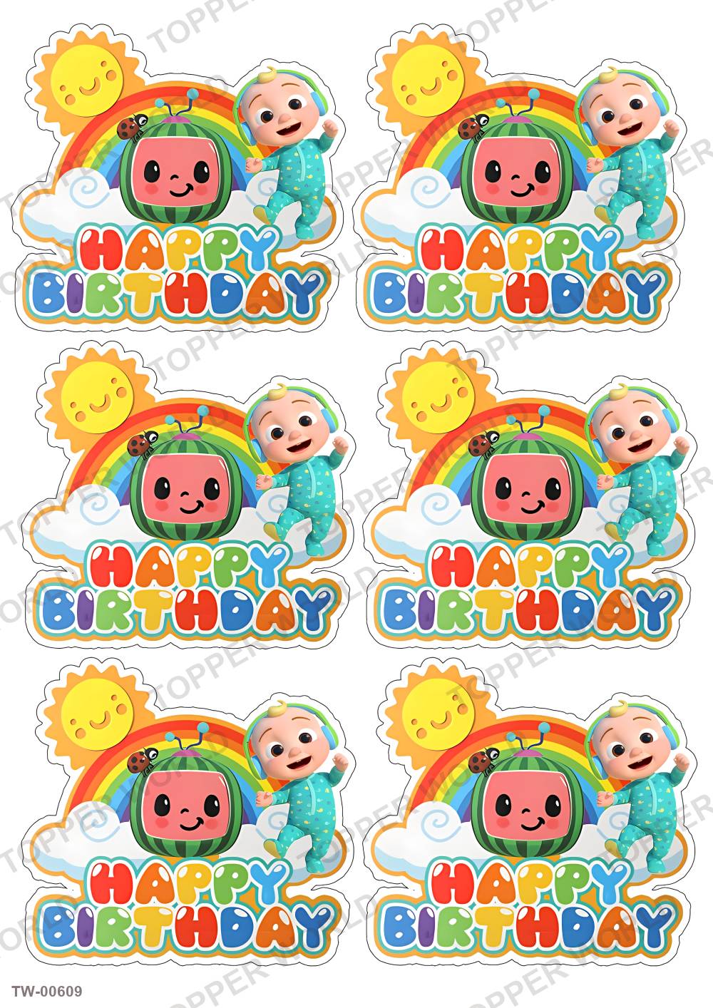 Cocomelon Topper Sheet 16 – A4 topper sheet