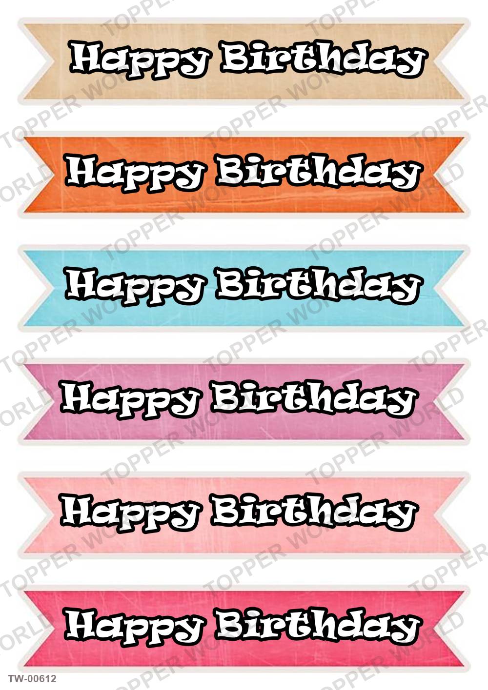 Happy Birthday Topper Sheet 16 – A4 topper sheet