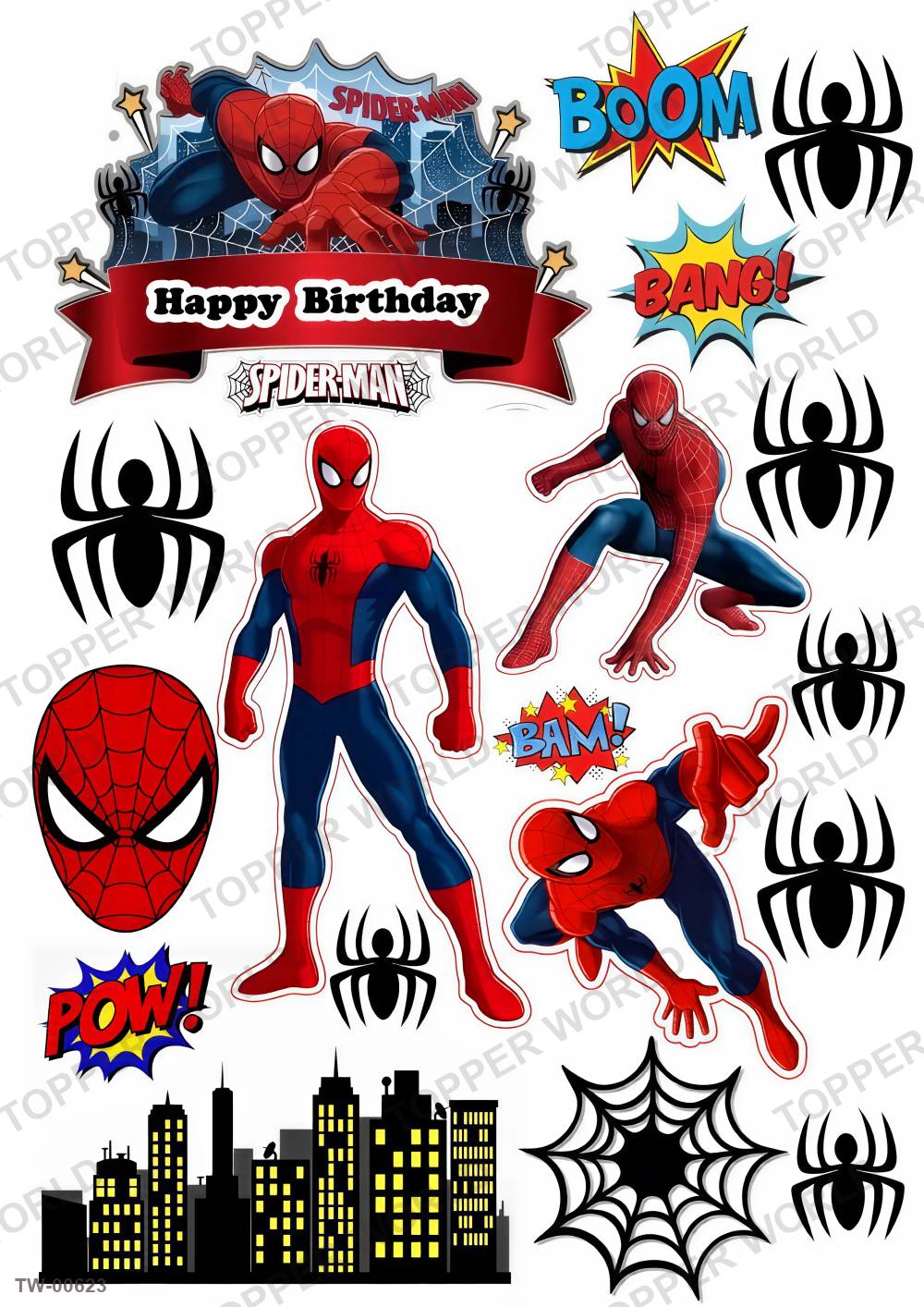 Spiderman Topper Sheet 16 – A4 topper sheet