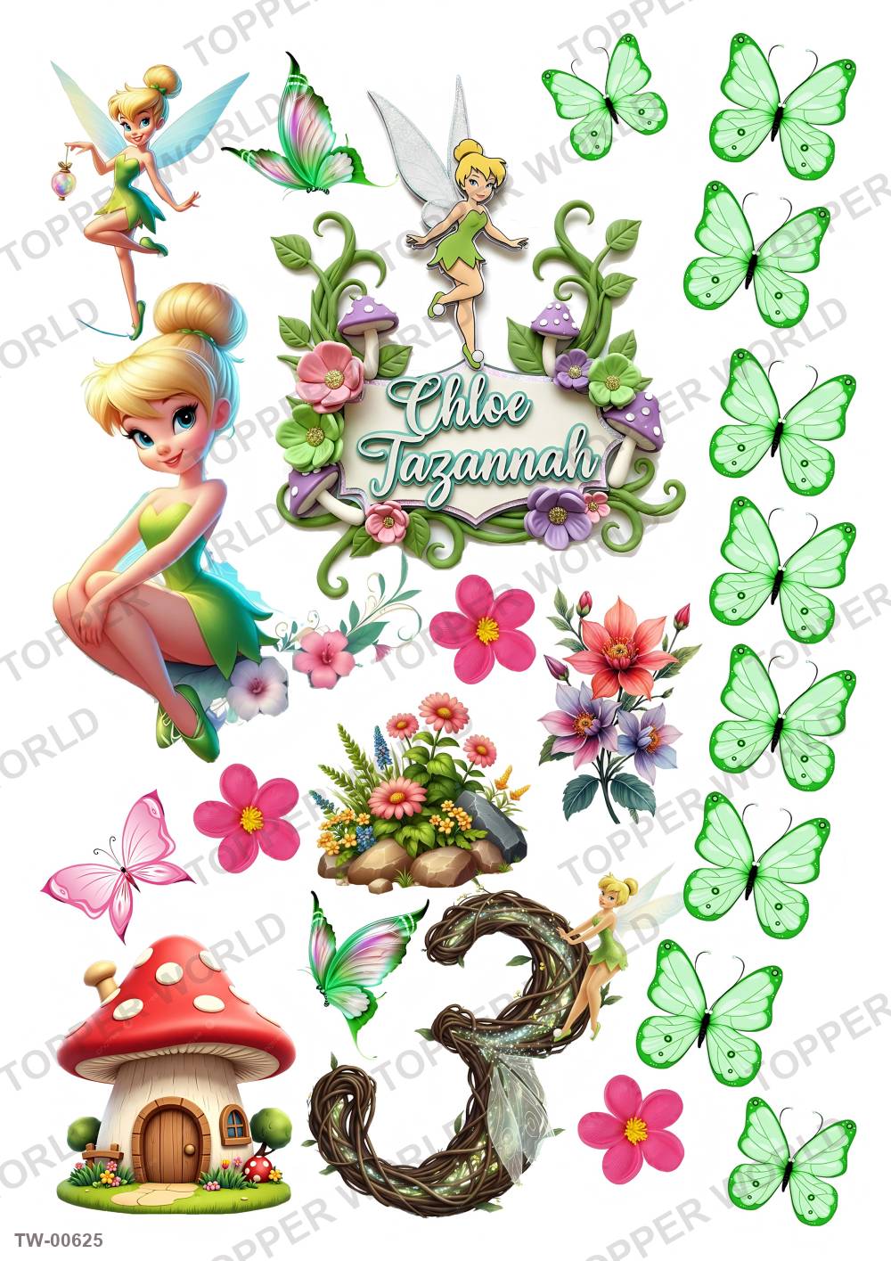 Tinker Bell Topper Sheet 16 – A4 topper sheet