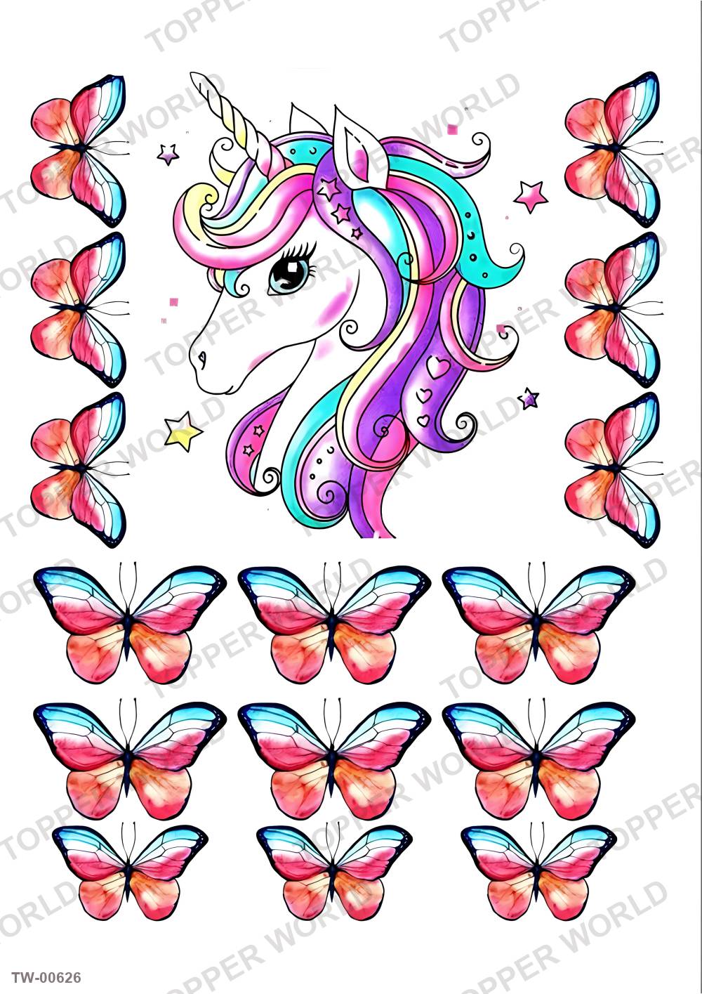 Unicorn Topper Sheet 16 – A4 topper sheet