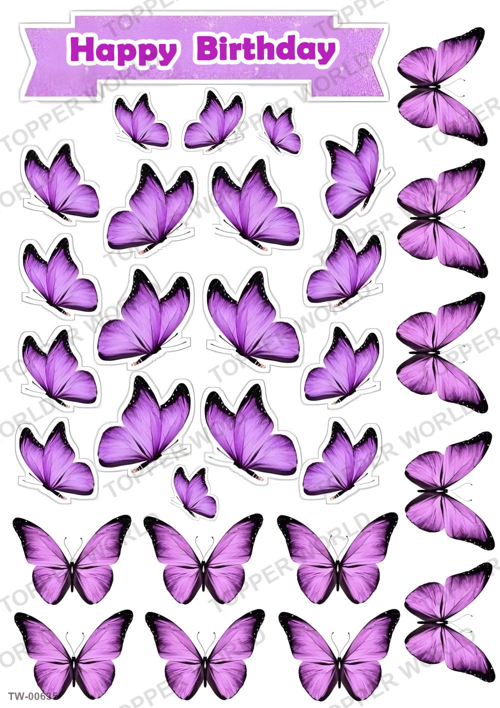 Butterfly Topper Sheet 17 – A4 topper sheet