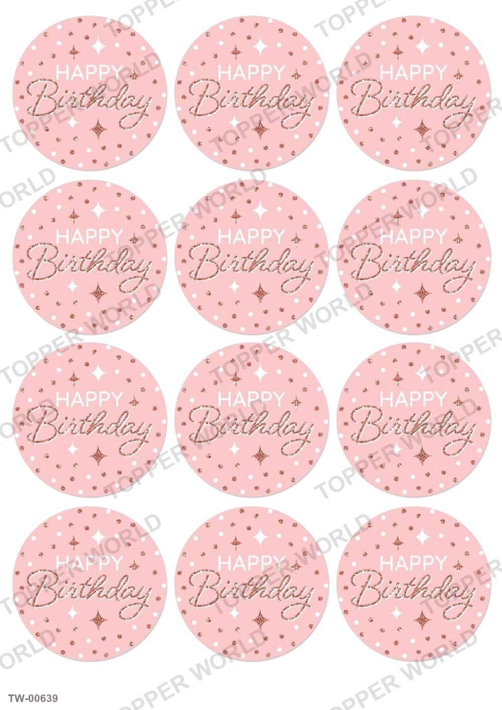 Happy Birthday Topper Sheet 17 – A4 topper sheet