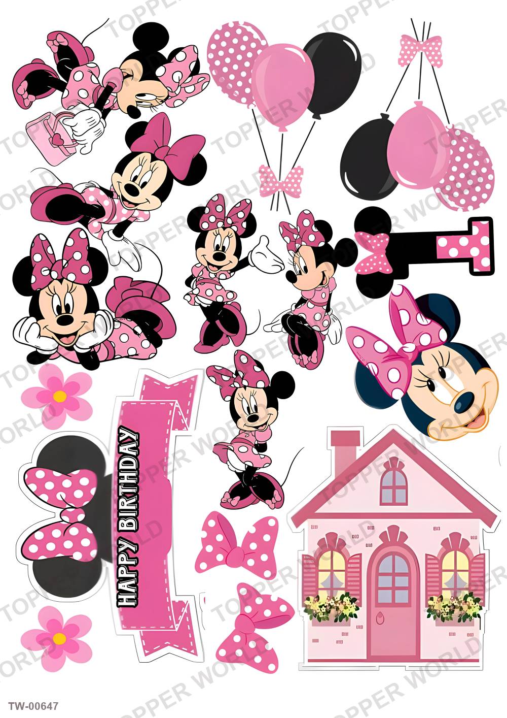 Minnie Mouse Topper Sheet 17 – A4 topper sheet