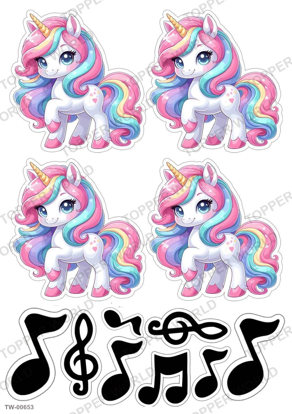 Unicorn Topper Sheet 17 – A4 topper sheet