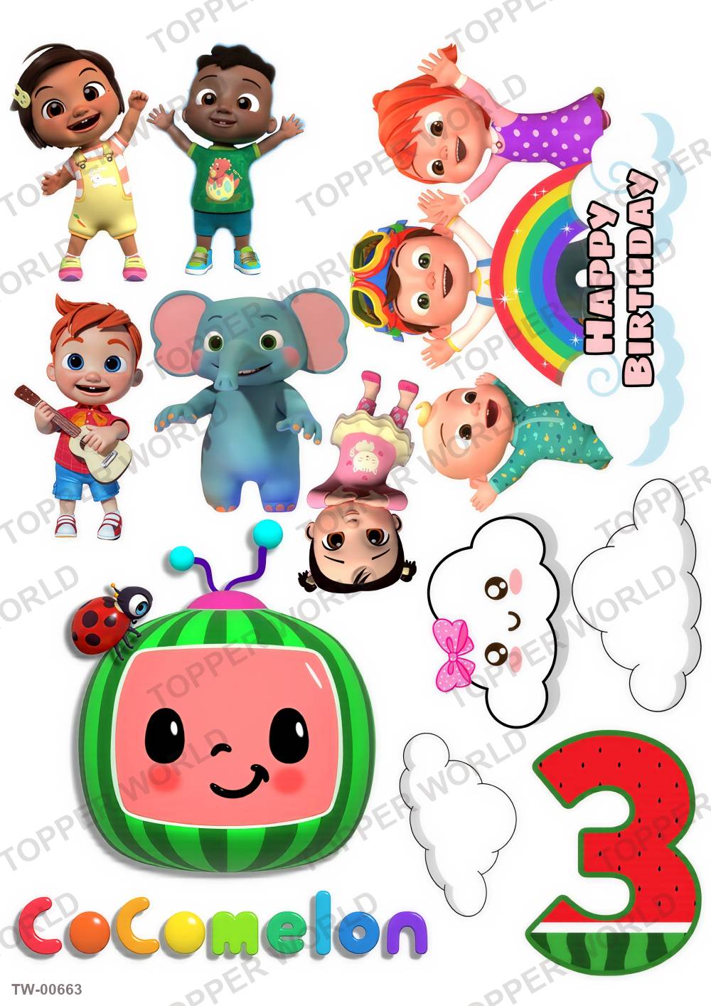 Cocomelon Topper Sheet 18 – A4 topper sheet