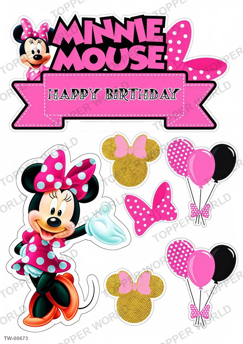 Minnie Mouse Topper Sheet 18 – A4 topper sheet