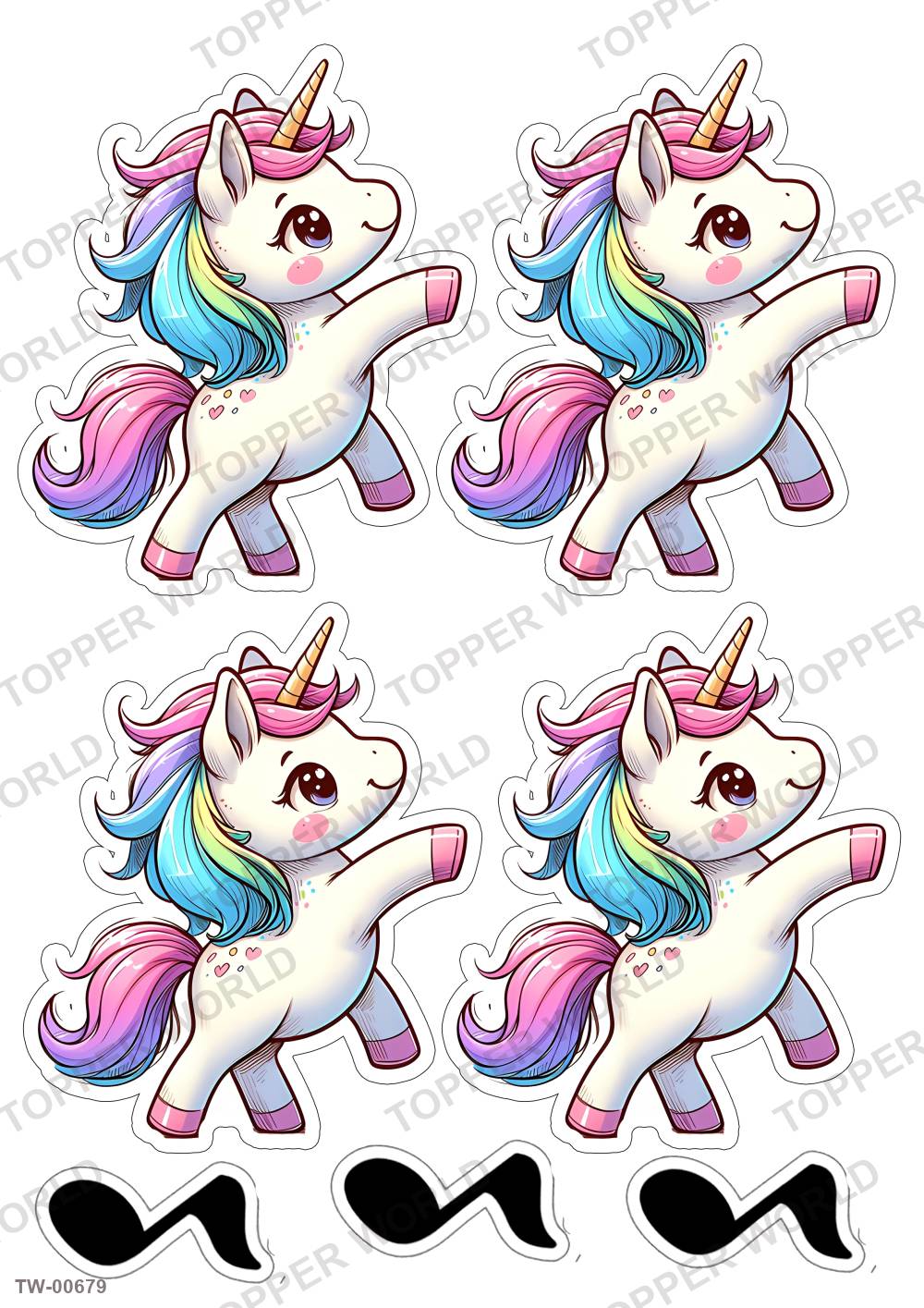 Unicorn Topper Sheet 18 – A4 topper sheet
