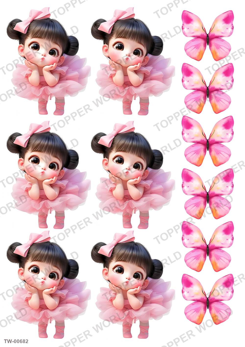 Little Girl Topper Sheet 18 – A4 topper sheet
