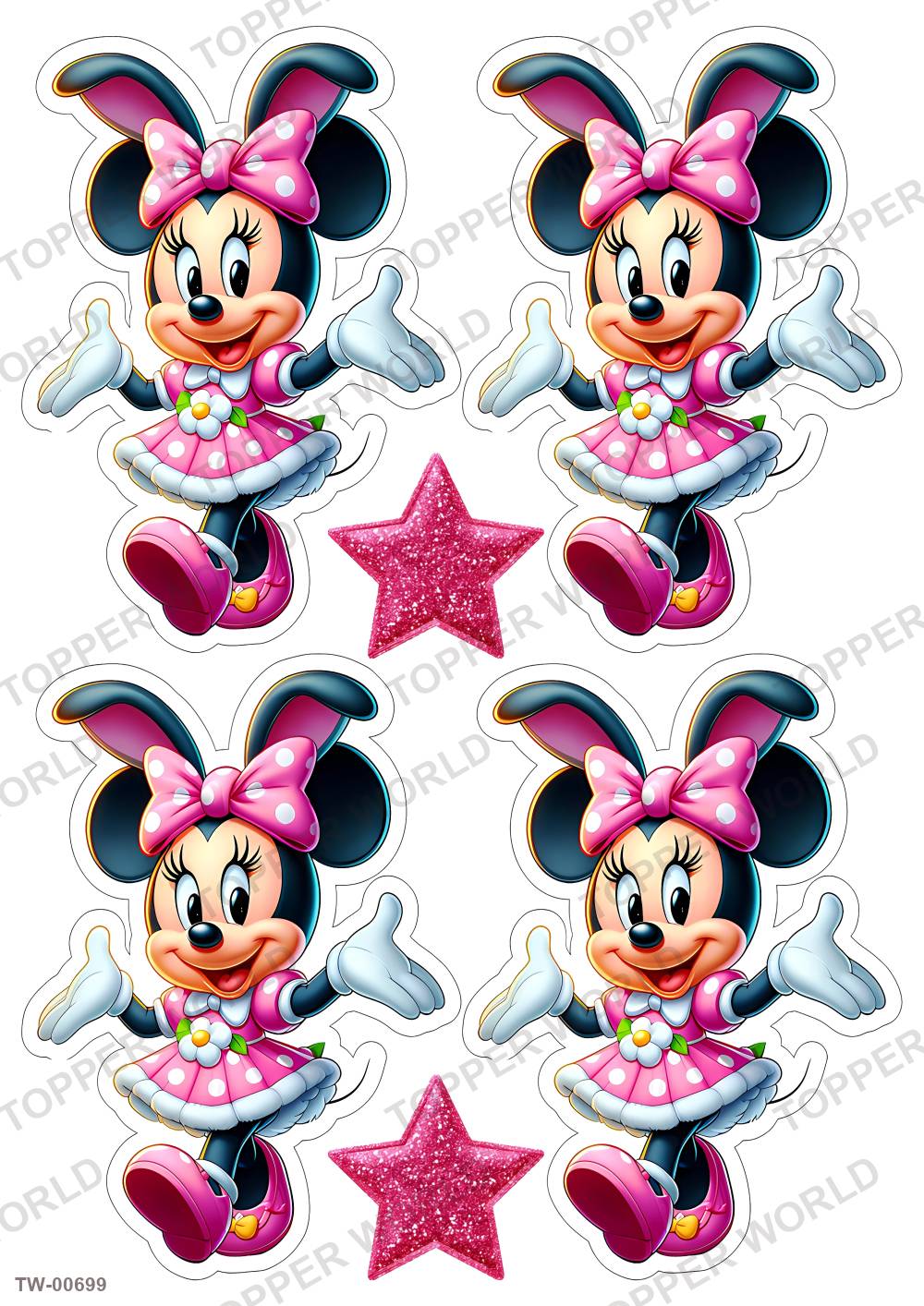 Minnie Mouse Topper Sheet 19 – A4 topper sheet