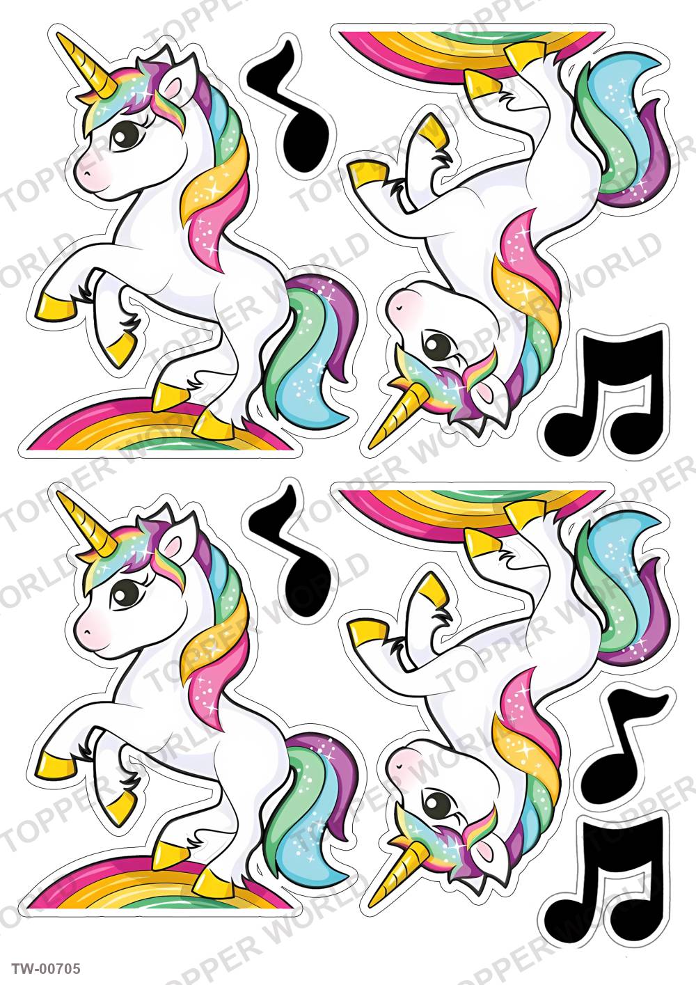 Unicorn Topper Sheet 19 – A4 topper sheet