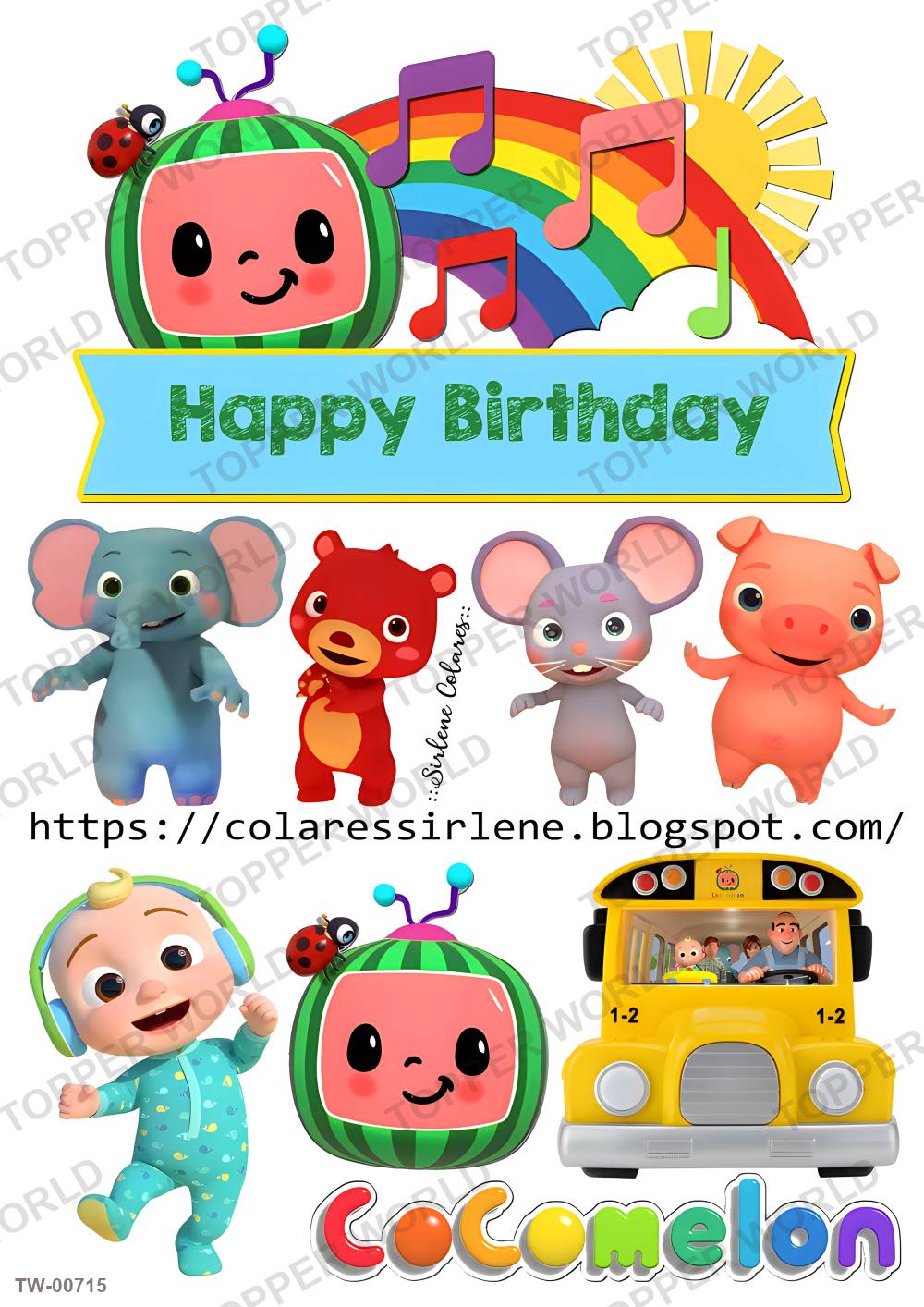 Cocomelon Topper Sheet 20 – A4 topper sheet